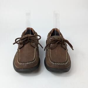 Sperry Boy 13.5 Boat Shoes Brown Leather Top Sider Cutter Lace Up Loafer Uniform